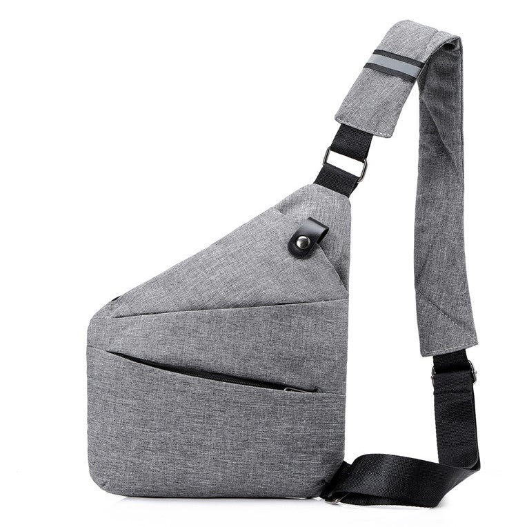 Bolso antirrobo de viaje gris, vista frontal