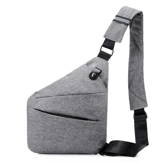 Bolso antirrobo de viaje gris, vista frontal